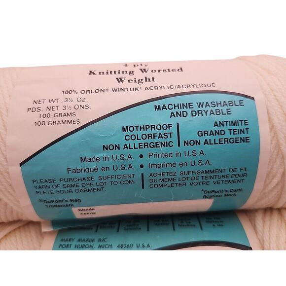 2 Skein of Mary Maxim Starlette Yarn - Teinte 3.5oz 4ply Worsted 100% Acrylic - Picture 2 of 7